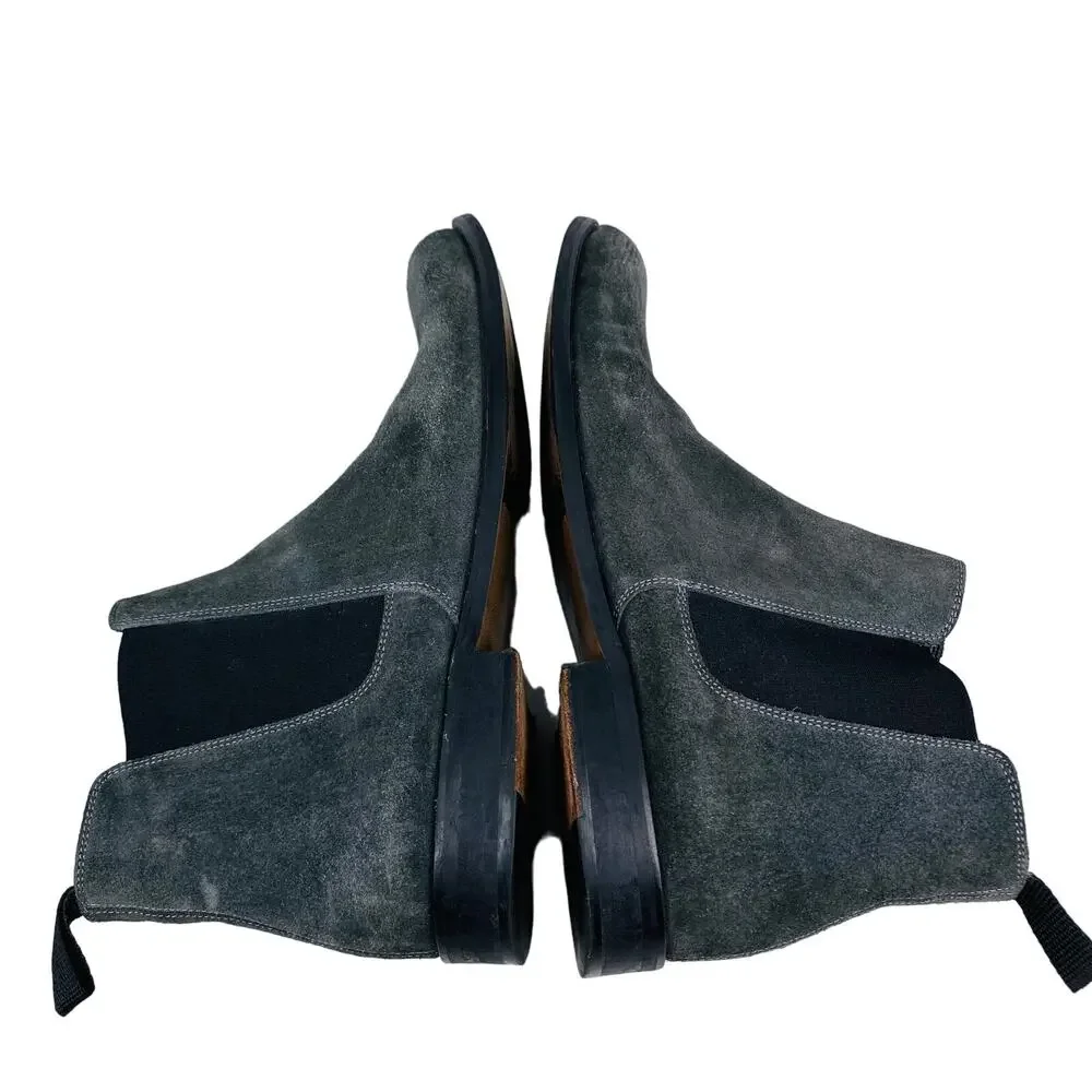ORO Los Angeles Classic Chelsea Boots Gray Suede 9 EU42